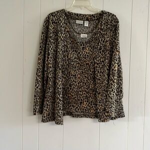Chico’s tank top and sweater set, animal print. Brown and gold. Used.